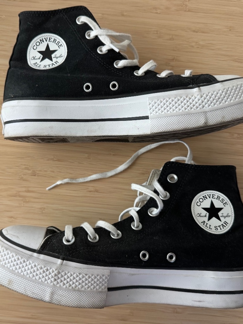 Black platform converse
